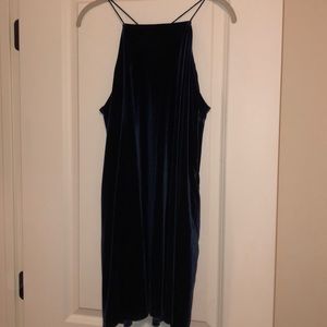 Navy velvet dress